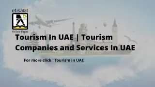 Tourism In UAE | Tourism Companies and Services In UAE