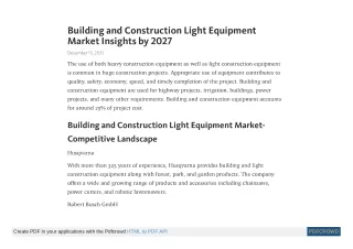 building and construction light equipment market