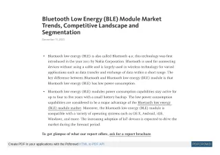 bluetooth low energy ble module market trends