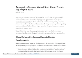 automotive sensors market size share trends