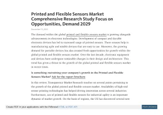 printed and flexible sensors market comprehensive