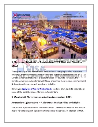5 Christmas Markets in Amsterdam 2021 That You Shouldn't Miss!