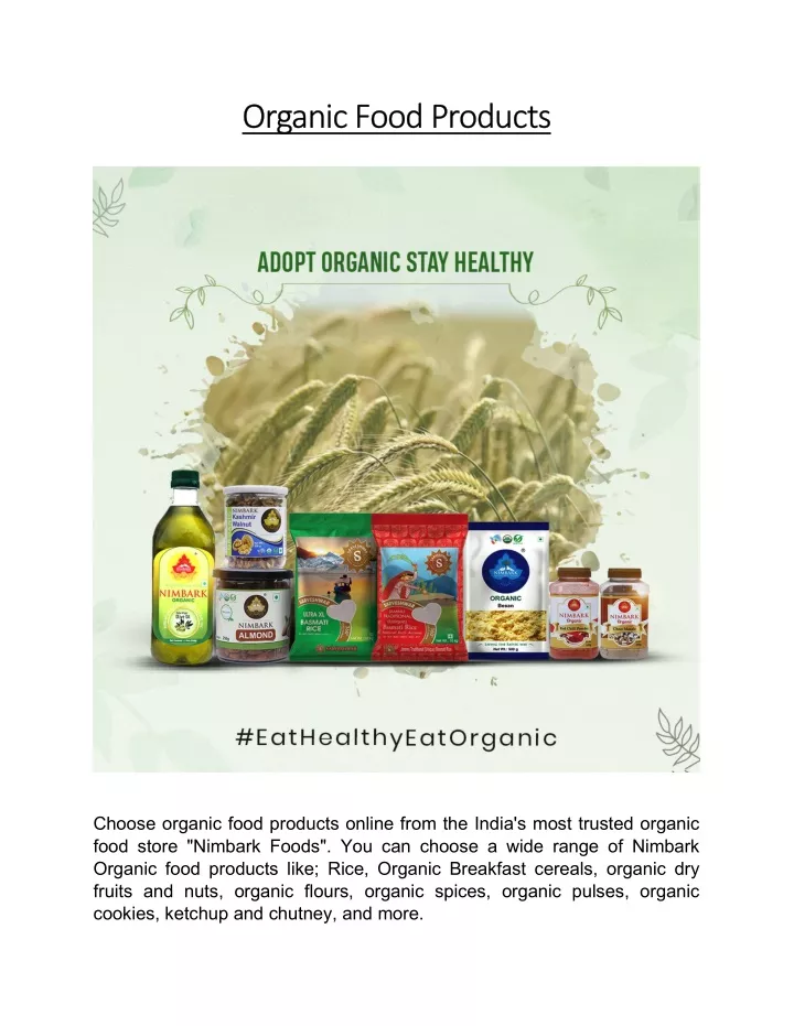 organic food products organic food products