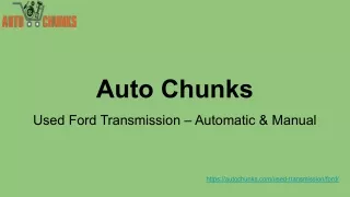 Used Ford Transmission – Automatic & Manual PDF