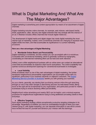 Major Advantages Of Digital Marketing