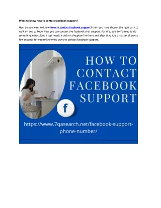 want to know how to contact facebook support