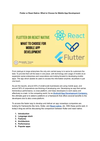 flutter or react native what to choose for mobile