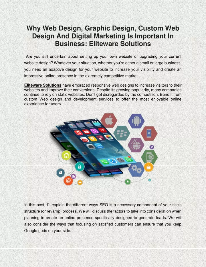 why web design graphic design custom web design