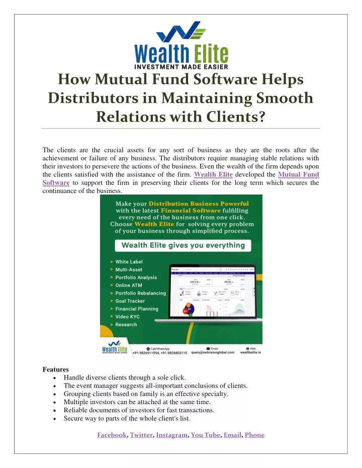 how mutual fund software helps distributors