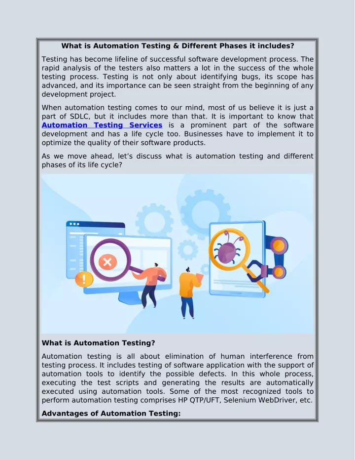 what is automation testing different phases