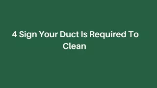 4 Sign Your Duct Is Required To Clean