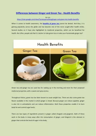 differences between ginger and green tea health