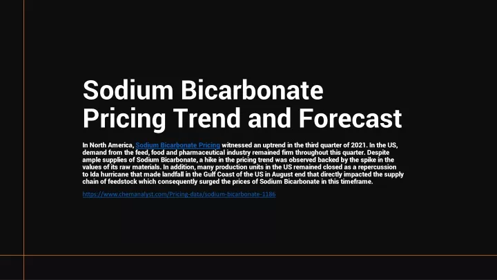 sodium bicarbonate pricing trend and forecast