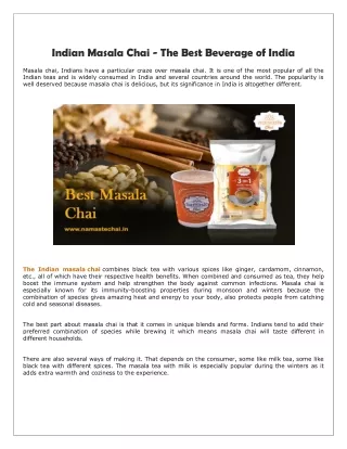 Indian Masala Chai - The Best Beverage of India | Namaste Chai