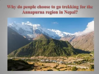 Why do people choose to go trekking for the Annapurna region in Nepal