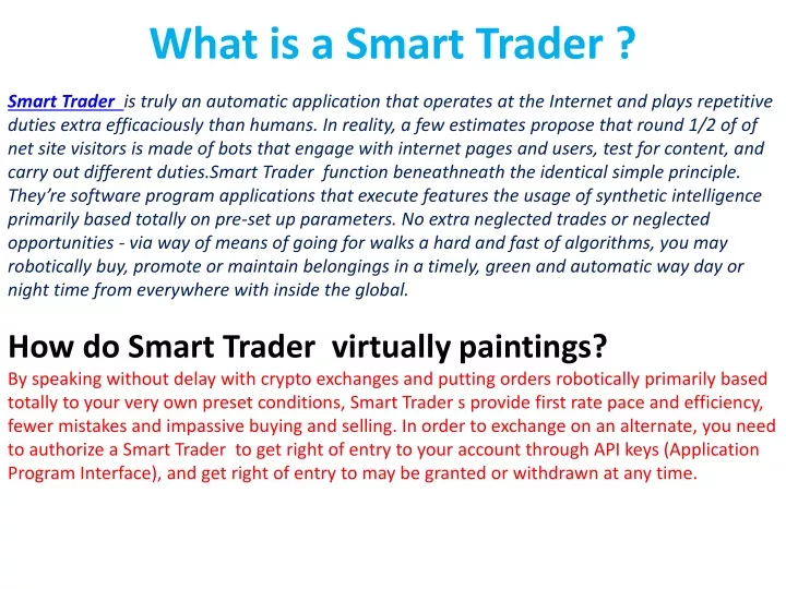 what is a smart trader