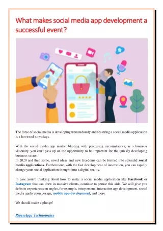 what makes social media app development a what