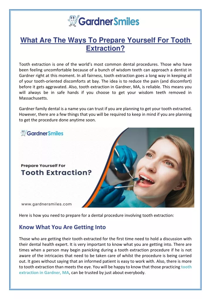 what are the ways to prepare yourself for tooth