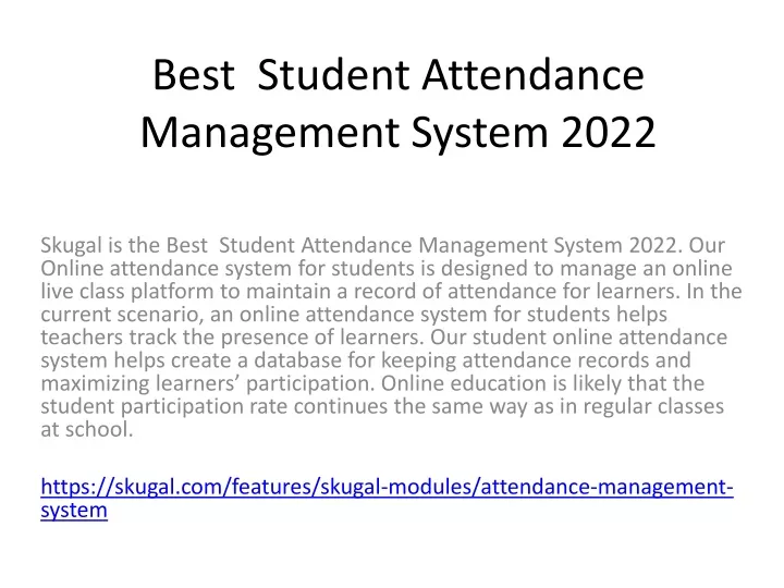 best student attendance management system 2022