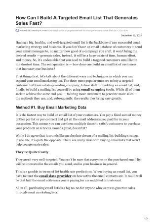 how can i build a targeted email list that