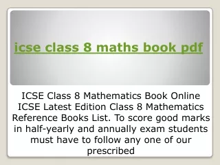 icse class 8 maths book pdf