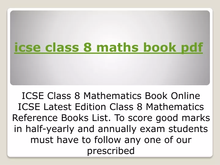 icse class 8 maths book pdf