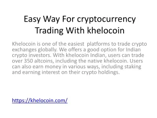 easy way for cryptocurrency trading with khelocoin
