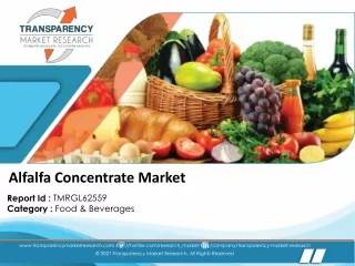 Alfalfa Concentrate Market – Global Industry Analysis, Size, Share, Growth, Tren