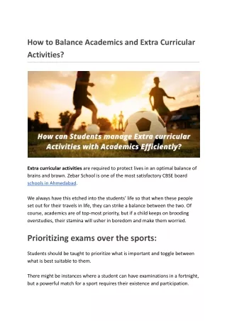 How to Balance Academics and Extra Curricular Activities_