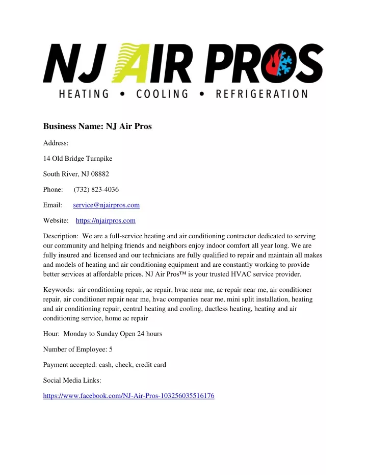 business name nj air pros