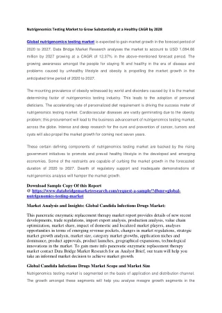 nutrigenomics testing market to grow