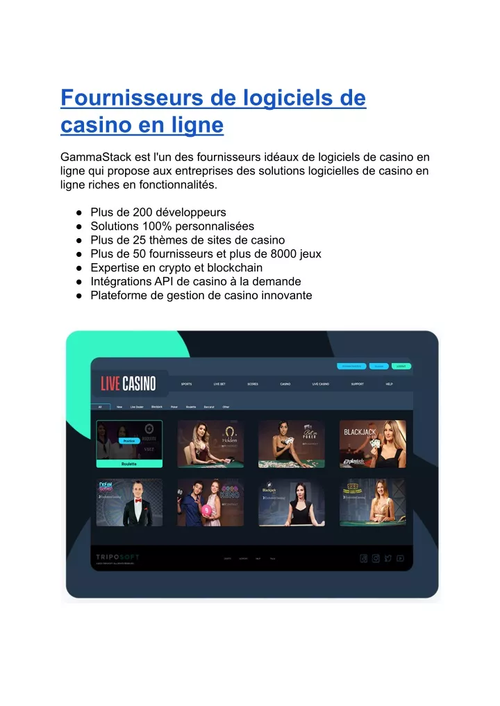 fournisseurs de logiciels de casino en ligne