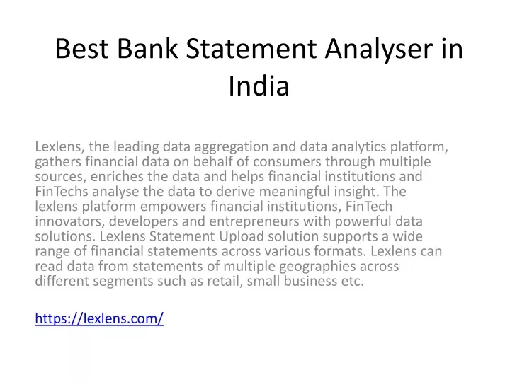 best bank statement analyser in india