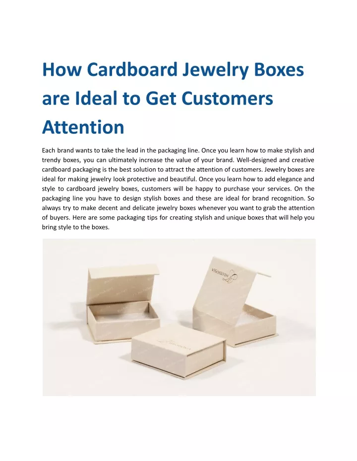 how cardboard jewelry boxes are ideal