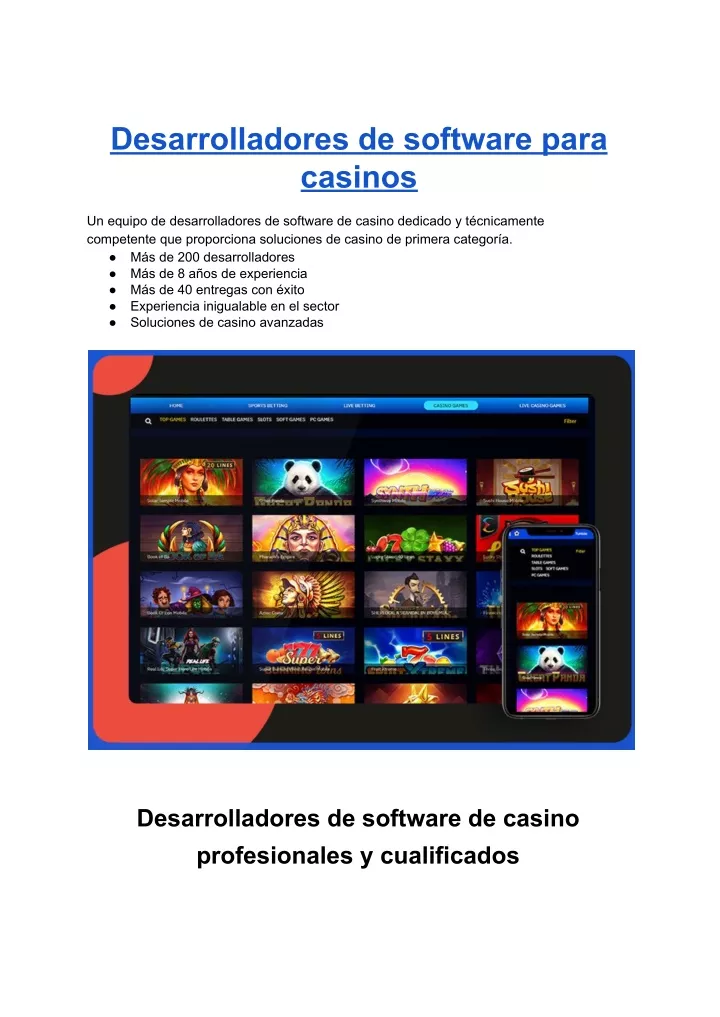 desarrolladores de software para casinos