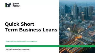 Quick Short Term Business Loans