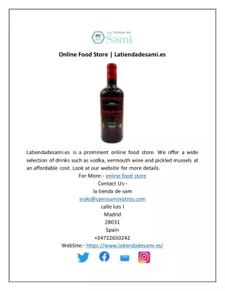 Online Food Store