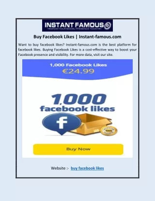 Buy Facebook Likes | Instant-famous.com