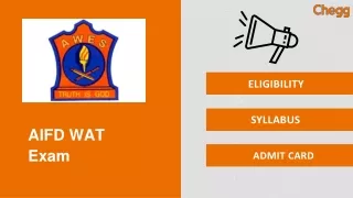 AIFD WAT Entrance Exam