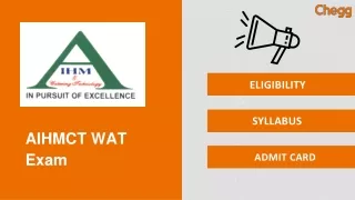 AIHMCT WAT Entrance Exam