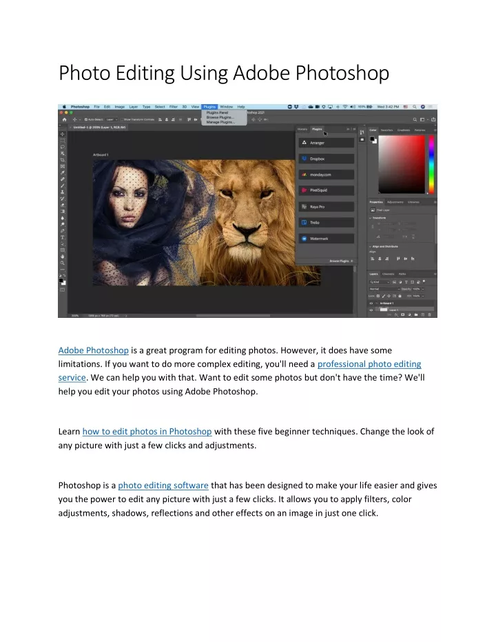 photo editing using adobe photoshop