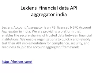 lexlens financial data api aggregator india