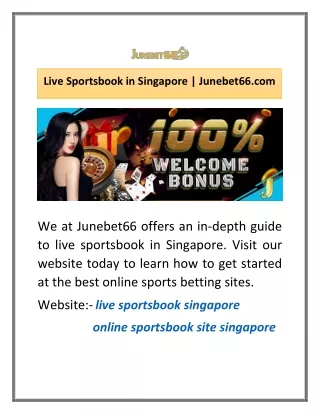 Live Sportsbook in Singapore | Junebet66.com