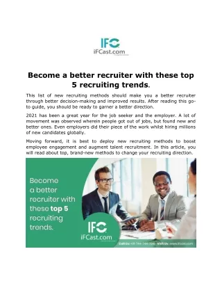 Become a better recruiter with these top 5 recruiting trends