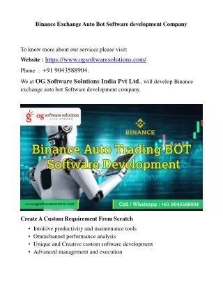 binance exchange auto bot software development
