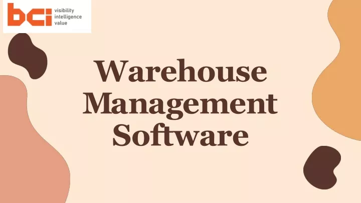 warehouse m a n a g e m e n t software