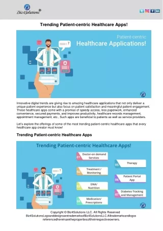 trending patient centric healthcare apps