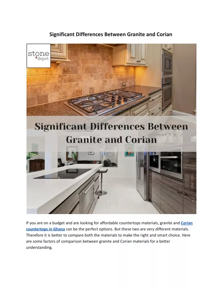 significant differences between granite and corian