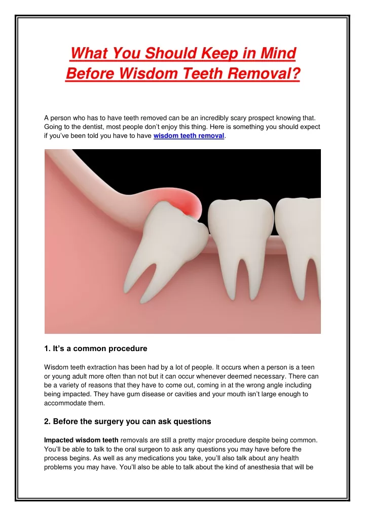 what you should keep in mind before wisdom teeth