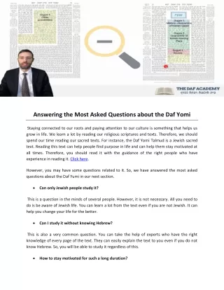 answering the most asked questions about